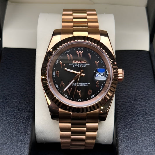 LUNORO® Rose Gold Chocolate Arabic Dial