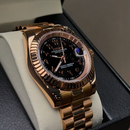 LUNORO® Rose Gold Chocolate Arabic Dial