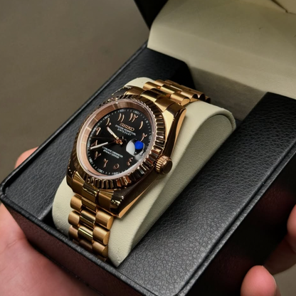 LUNORO® Rose Gold Chocolate Arabic Dial